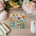 Blumen Mauspad – Florales Mousepad mit bunten Wildblumen – Schreibtisch Zubehör für Büro & Homeoffice