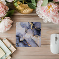Elegantes Marmor Mauspad in Blau Gold – Ästhetisches Mousepad mit Marble Design – Modernes Schreibtisch Zubehör – Büro & Homeoffice Deko