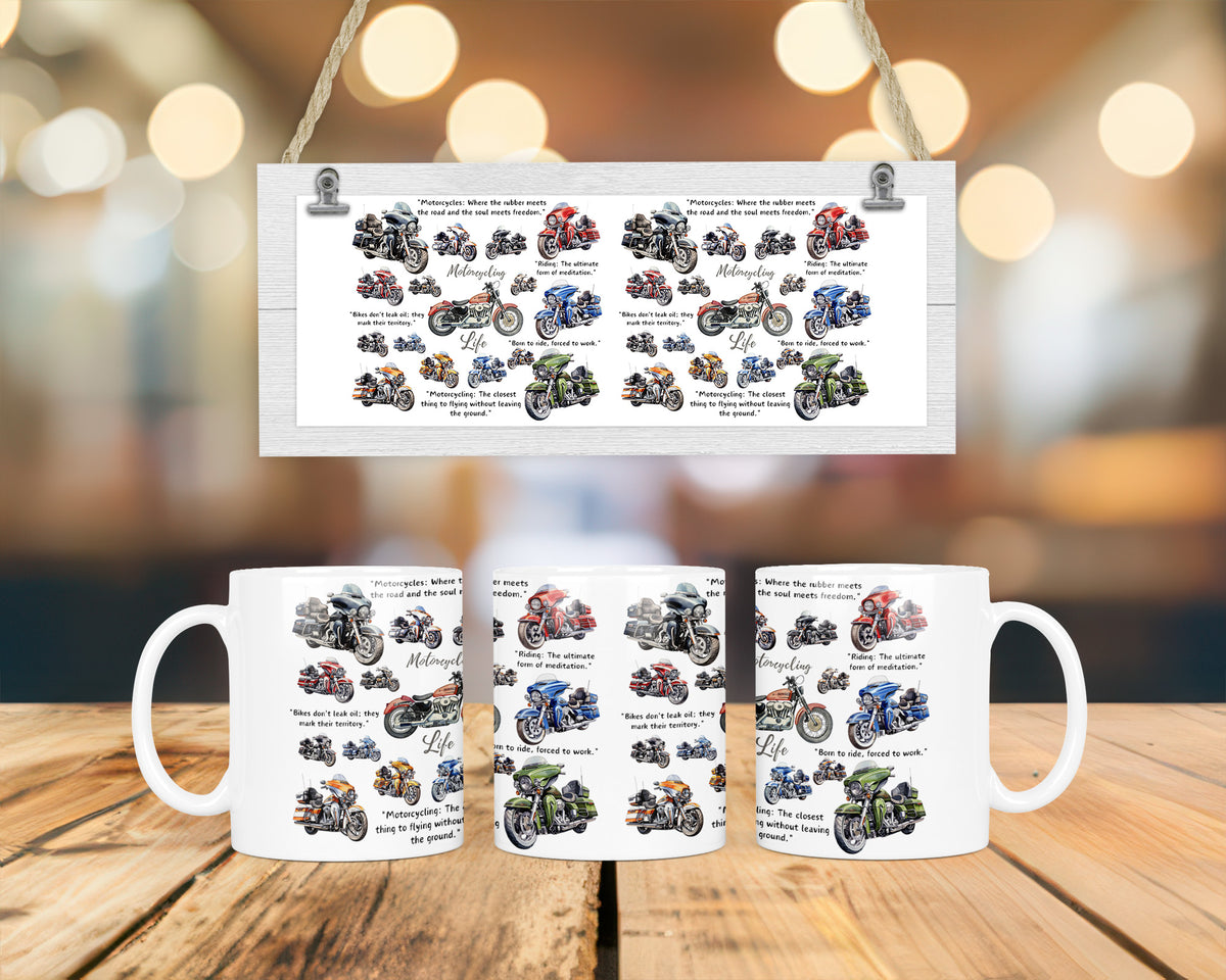 Motorcycle Life Tasse – Motorrad Keramiktasse für Biker | Geschenk für Motorradfahrer & Harley Fans | Coffee Mug 11oz