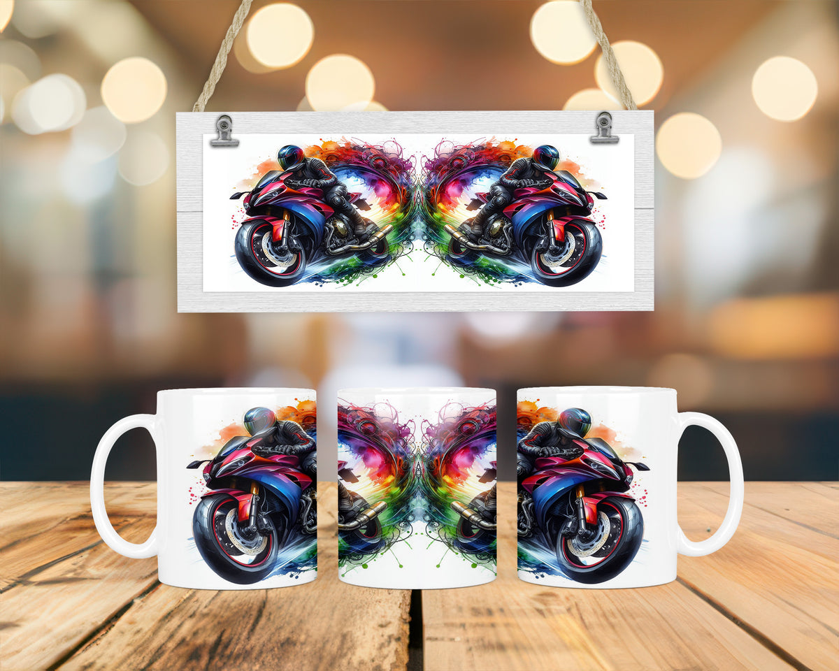 Sportbike Motorrad Tasse – Coole Biker Keramiktasse für Motorradfahrer | Racing Bike Coffee Mug | Geschenk für Biker | 11oz