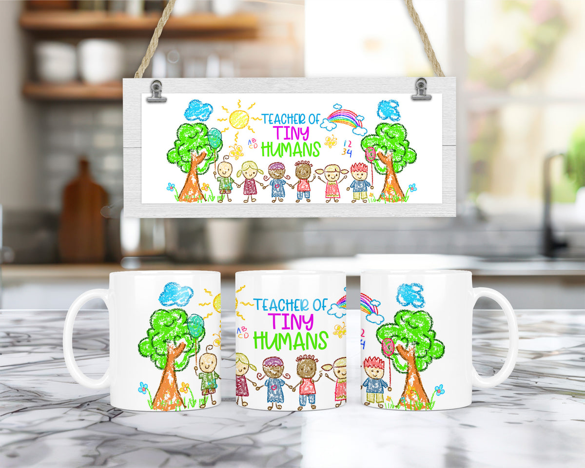Teacher of Tiny Humans Tasse – Lustige Lehrerin Keramiktasse | Geschenk für Erzieherin, Kindergarten & Grundschule | 11oz