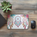 Boho Mauspad mit Traumfänger – Farbenfrohes Feder Design – Bohemian Mousepad für Büro & Homeoffice