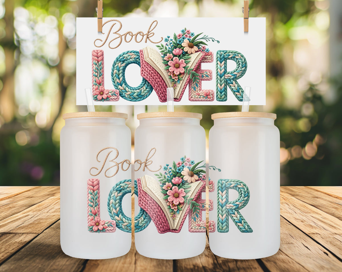 Book Lover Glasbecher 16oz mit Bambusdeckel & Glasstrohhalm – Libby Glass Cup für Buchliebhaber – Geschenk für Leseratten & Booktok Fans