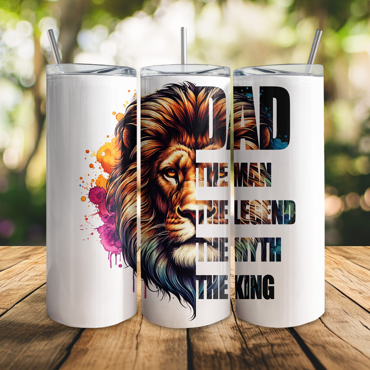 Termobecher „Dad – The Man, The Legend, The King“ – Löwen Design | Geschenk für Papa